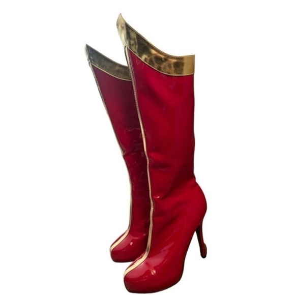 Costume Platform Boots-RED GOLD - Picture 14 of 16